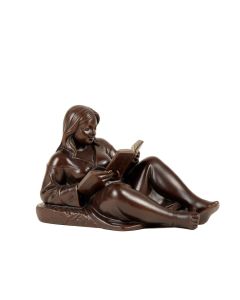 Hillhouse Girl Laying Reading A Book Statue