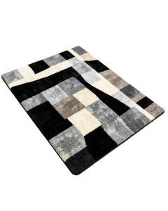 Abstract Tufted Wool Black/Ivory/Gray Area Rug (synthetic illustration; no displayed measurements)
