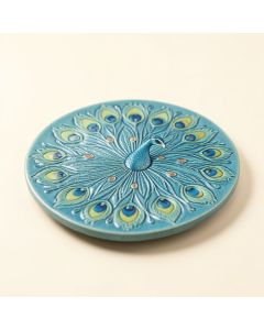 3Drose Ceramic Tile Coasters - Turquoise Peacock Art - Set Of 4 ( Cst_26164_3 ) (synthetic illustration; no displayed measurements)