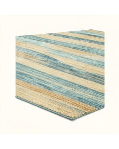 Jasmine Estates Striped Sand/Turquoise/Azure Indoor/Outdoor Area Rug (synthetic illustration; no displayed measurements)