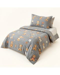 Mangus Zoomie Kids Teddy Bear 9 Piece Crib Bedding Set (synthetic illustration; no displayed measurements)