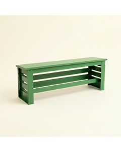 Maple Crest Narrow Outdoor Storage Bench - Green (synthetic illustration; no displayed measurements)