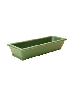 Dune Brook Empty Railing Planter With Integral Brackets - Green (synthetic illustration; no displayed measurements)
