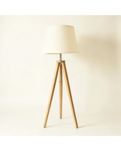 Dawn Bridge Floor Lamp With A Plain Fabric Shade - Ivory (synthetic illustration; no displayed measurements)