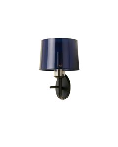 Holly Crest Wall Sconce Mounted On A Plain Wall - Navy