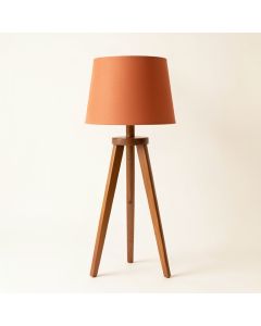 Birch Arc Floor Lamp With A Plain Fabric Shade (synthetic illustration; no displayed measurements)