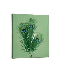 Two Peacock Feathers Print On Canvas (synthetic illustration; no displayed measurements)