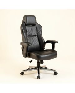 Faux Leather Swivel Desk Chair with Arms (synthetic illustration; no displayed measurements)