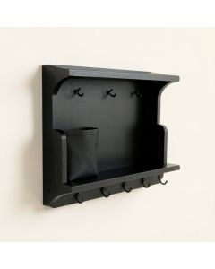 Wren Arc Wall-Mounted Entryway Organizer Shelf - Black (synthetic illustration; no displayed measurements)