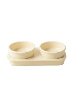 Dawn Dale Pet Feeding Stand With Two Plain Empty Bowls - Ivory (synthetic illustration; no displayed measurements)