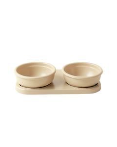 Vale Crest Pet Feeding Stand With Two Plain Empty Bowls - Beige (synthetic illustration; no displayed measurements)