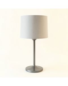 Meadow Dale Table Lamp With A Plain Fabric Shade - Gray (synthetic illustration; no displayed measurements)