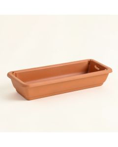 Ridge Bridge Empty Railing Planter With Integral Brackets - Terracotta (synthetic illustration; no displayed measurements)