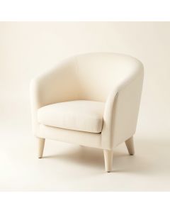 Shore Arc Upholstered Armchair - Ivory (synthetic illustration; no displayed measurements)
