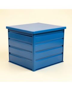 Spruce Crest Closed Outdoor Storage Box - Blue (synthetic illustration; no displayed measurements)