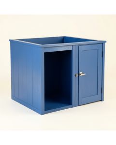Pine Dell Empty Furniture-Style Litter Enclosure - Blue (synthetic illustration; no displayed measurements)