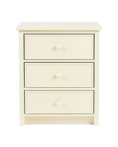 Kasim 3 - Drawer Solid Wood Nightstand In Cream (synthetic illustration; no displayed measurements)