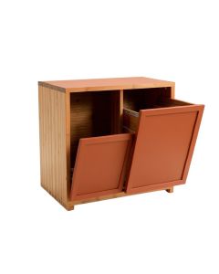Summit Crest Freestanding Pull-Out Hamper Cabinet - Terracotta