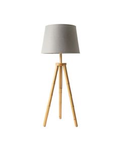 Hazel Crest Floor Lamp With A Plain Fabric Shade - Gray (synthetic illustration; no displayed measurements)