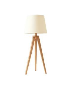 Holly Dale Floor Lamp With A Plain Fabric Shade - Cream