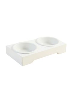 Vale Crossing Pet Feeding Stand With Two Plain Empty Bowls - White (synthetic illustration; no displayed measurements)