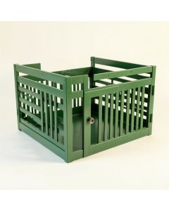 Maple Edge Empty Furniture-Style Pet Crate - Green (synthetic illustration; no displayed measurements)