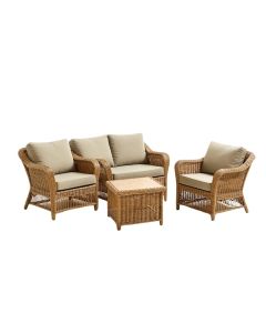 Patio 3 Pieces Rattan Seating Group With Cushions