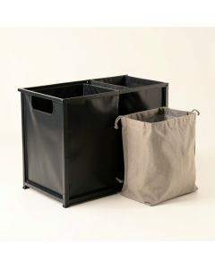 Shore Crest Laundry Sorting Station With Plain Removable Bags - Black (synthetic illustration; no displayed measurements)