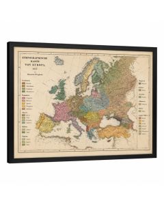 Ethnographische Karte Von Europa , 1847 By Heinrich Berghaus Framed Graphic Art