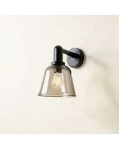 Shore Canyon Wall Sconce Mounted On A Plain Wall - Black (synthetic illustration; no displayed measurements)