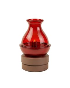 Peaktop - 32 '' Glazed Vase Floor Fountain With Led Light - Red
