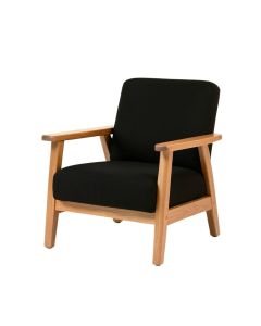 Elm Bend Upholstered Armchair - Black