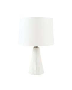 Cedar Canyon Table Lamp With A Plain Fabric Shade - White