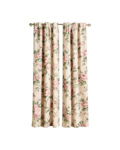 Imperial Dress 100 % Cotton Floral Room Darkening Rod Pocket Single Curtain Panel