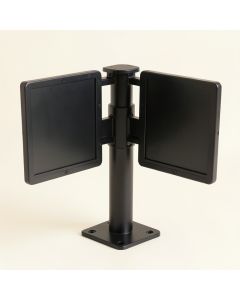 Dual-Monitor Arm 180 Degree Compact Cubicle Spaces Height Adjustable Universal 2 Screen Pole Mount (synthetic illustration; no displayed measurements)