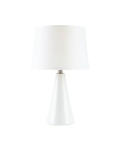 Hill Bridge Table Lamp With A Plain Fabric Shade - White
