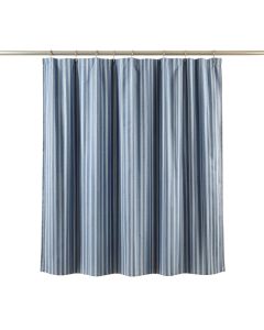 Birch Canyon Shower Curtain Hanging Flat From A Plain Rod - Blue (synthetic illustration; no displayed measurements)