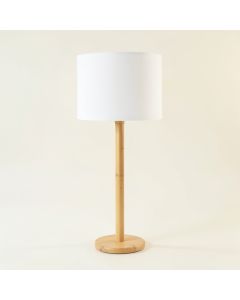Hazel Bridge Floor Lamp With A Plain Fabric Shade - White (synthetic illustration; no displayed measurements)