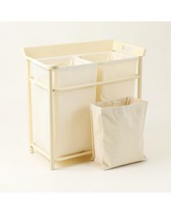 Clay Dell Laundry Sorting Station With Plain Removable Bags - Cream (synthetic illustration; no displayed measurements)