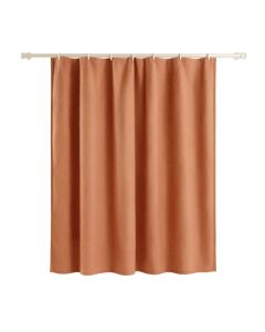Flint Bluff Shower Curtain Hanging Flat From A Plain Rod - Terracotta (synthetic illustration; no displayed measurements)