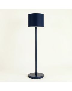 Olive Arc Floor Lamp With A Plain Fabric Shade - Navy (synthetic illustration; no displayed measurements)