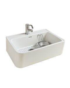 30 '' L X 20 '' W Farmhouse Kitchen Sink With Sink Grid And Basket Strainer