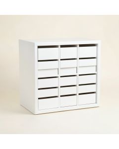 Linden Arc Small-Parts Storage Drawer Cabinet (synthetic illustration; no displayed measurements)