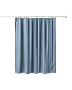 Heath Bluff Shower Curtain Hanging Flat From A Plain Rod - Blue (synthetic illustration; no displayed measurements)
