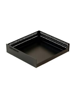 Pine Edge Empty Under-Desk Cable Tray - Black (synthetic illustration; no displayed measurements)
