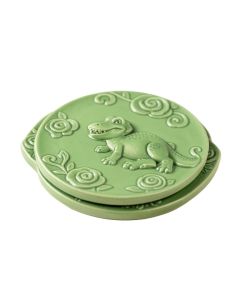 3Drose Ceramic Tile Coasters - Cute Baby Green Dinosaur Scene - Set Of 4 ( Cst_13795_3 )