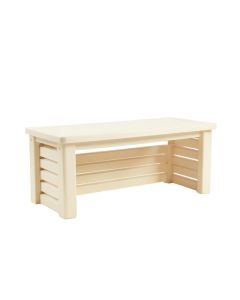 Cove Bridge Narrow Outdoor Storage Bench - Cream (synthetic illustration; no displayed measurements)