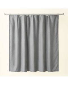 Meadow Crossing Shower Curtain Hanging Flat From A Plain Rod - Gray (synthetic illustration; no displayed measurements)