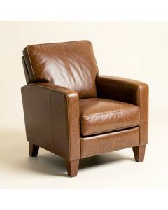 Grand Isle 47 '' Wide Top Grain Leather Armchair (synthetic illustration; no displayed measurements)