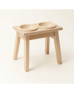 Fern Field Pet Feeding Stand With Two Plain Empty Bowls - Beige (synthetic illustration; no displayed measurements)